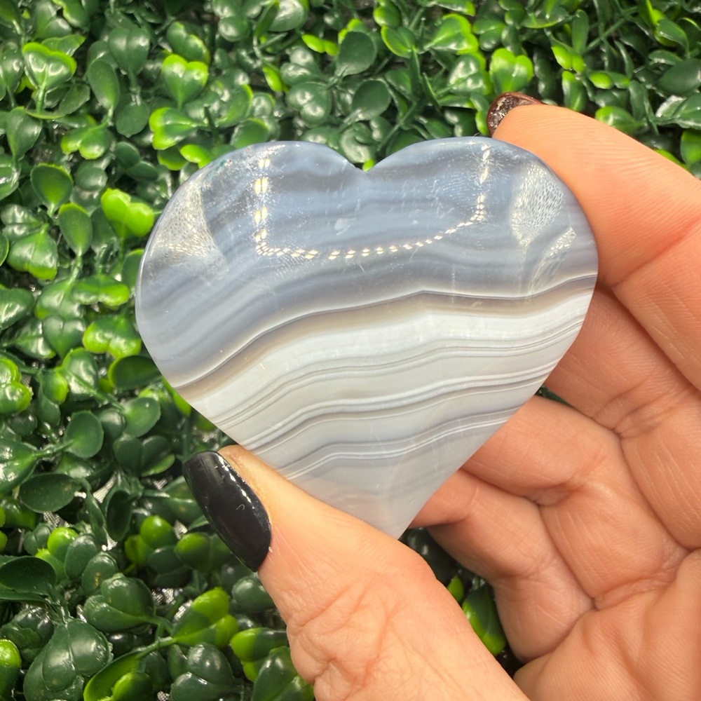 Blue Banded Agate Heart